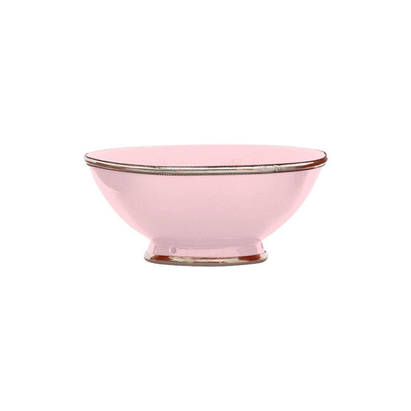 Ceramic Bowl w. Silver Trim, D20 cm, Pink