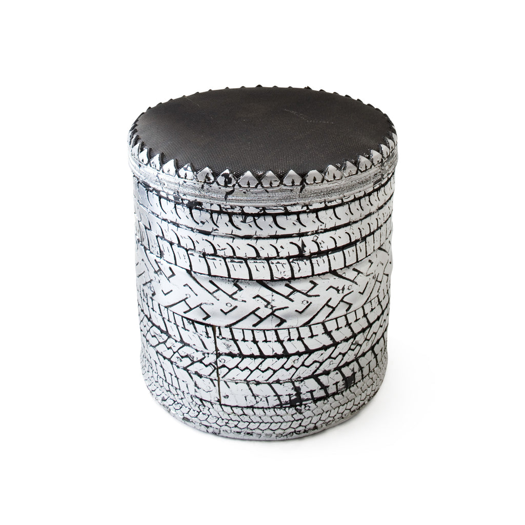 Rubber Stool R1, Silver