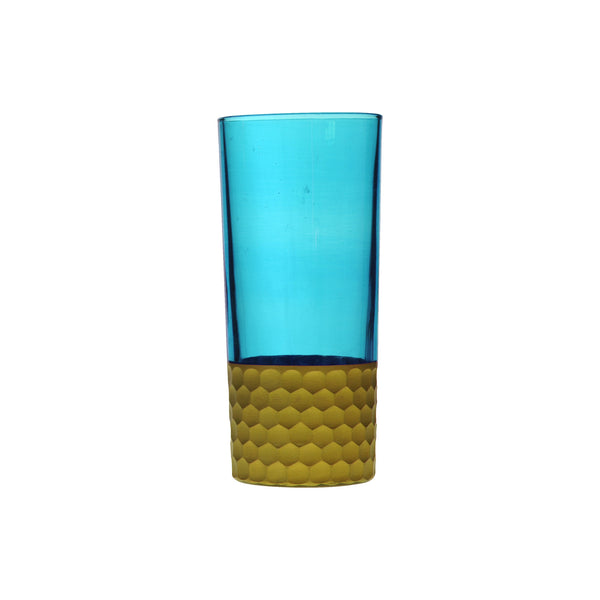 Water Glass Tila Gold, Aqua. D7xH15 cm