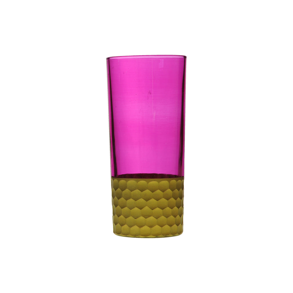 Water Glass Tila Gold, Pink. D7xH15 cm