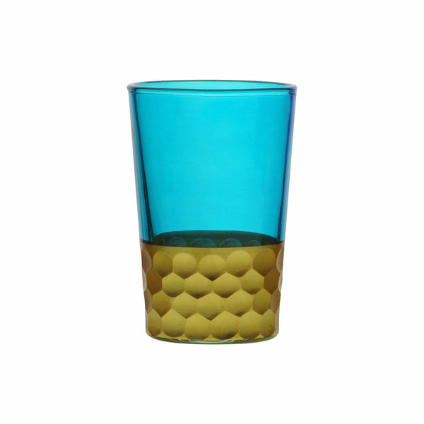 Tea Glass Tila Gold, Aqua. D6xH9,5 cm