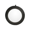 Rubber Mirror round, D80 cm. Raw Black