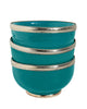 Ceramic Bowl w. Silver Trim, D12 cm, Emerald
