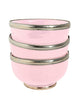 Ceramic Bowl w. Silver Trim, D12 cm, Pink