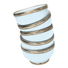 Ceramic Bowl w. Silver Trim, D8 cm, Light Blue