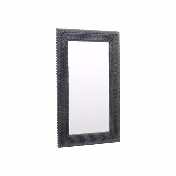Rubber Mirror Rectangular, 100x60 cm. Raw Black