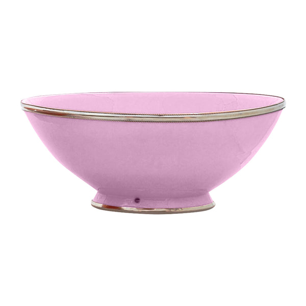 Ceramic Bowl w. Silver Trim, D30 cm, Lilac