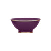 Ceramic Bowl w. Silver Trim, D20 cm, Aubergine