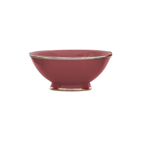 Ceramic Bowl w. Silver Trim, D20 cm, Bordeaux