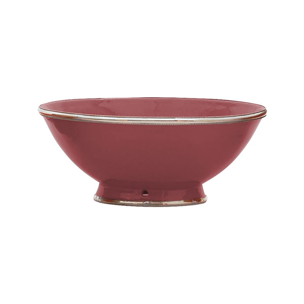 Ceramic Bowl w. Silver Trim, D25 cm, Bordeaux