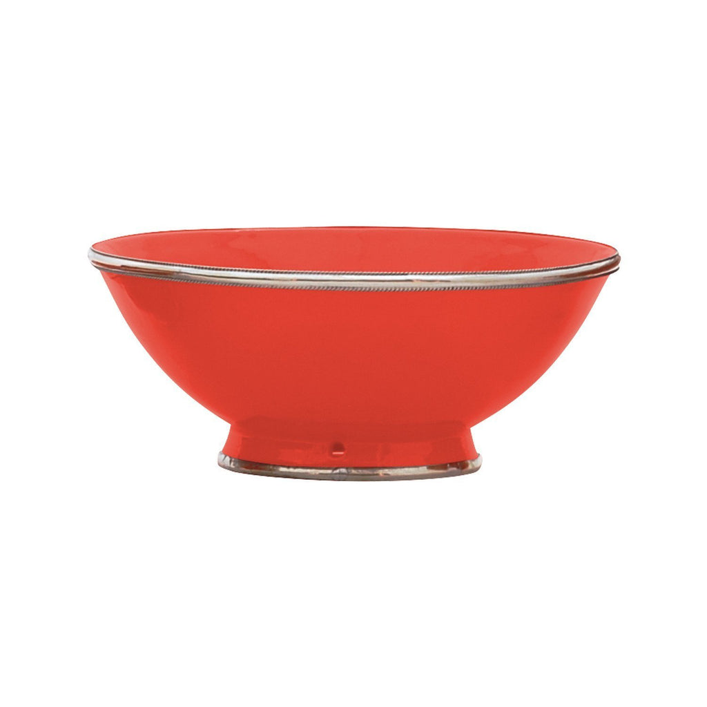 Ceramic Bowl w. Silver Trim, D25 cm, Chili