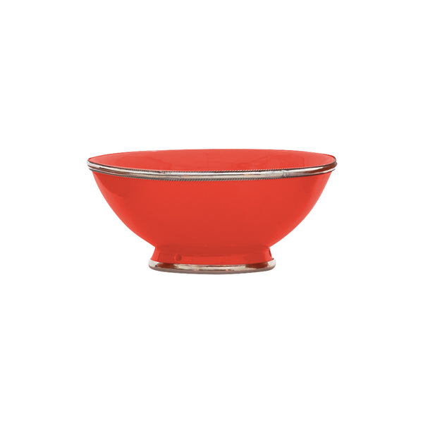 Ceramic Bowl w. Silver Trim, D20 cm, Chili
