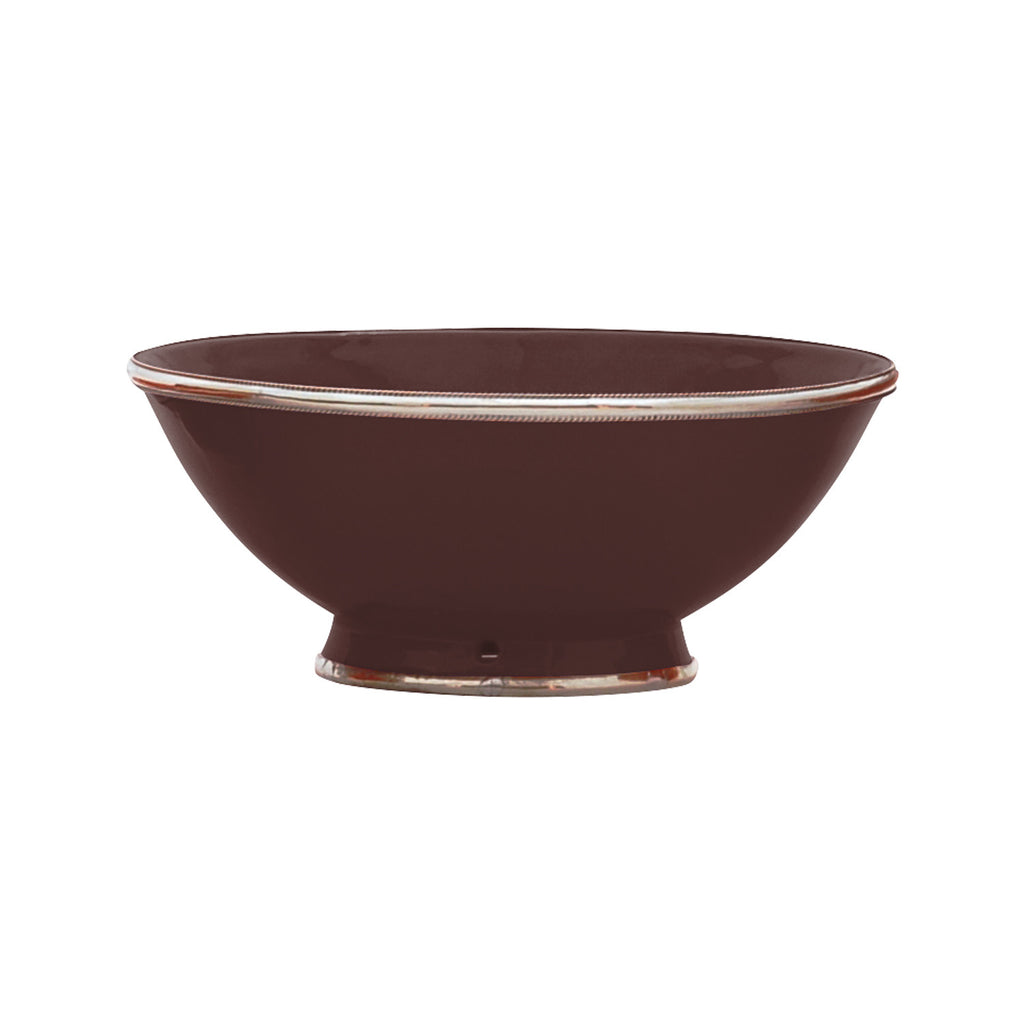 Ceramic Bowl w. Silver Trim, D25 cm, Chocolat