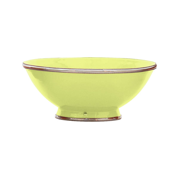 Ceramic Bowl w. Silver Trim, D25 cm, Lime