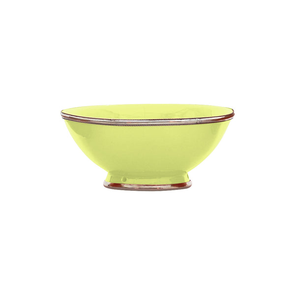 Ceramic Bowl w. Silver Trim, D20 cm, Lime