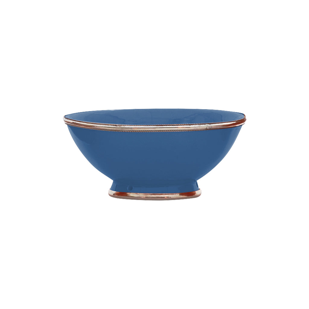 Ceramic Bowl w. Silver Trim, D20 cm, Night Blue