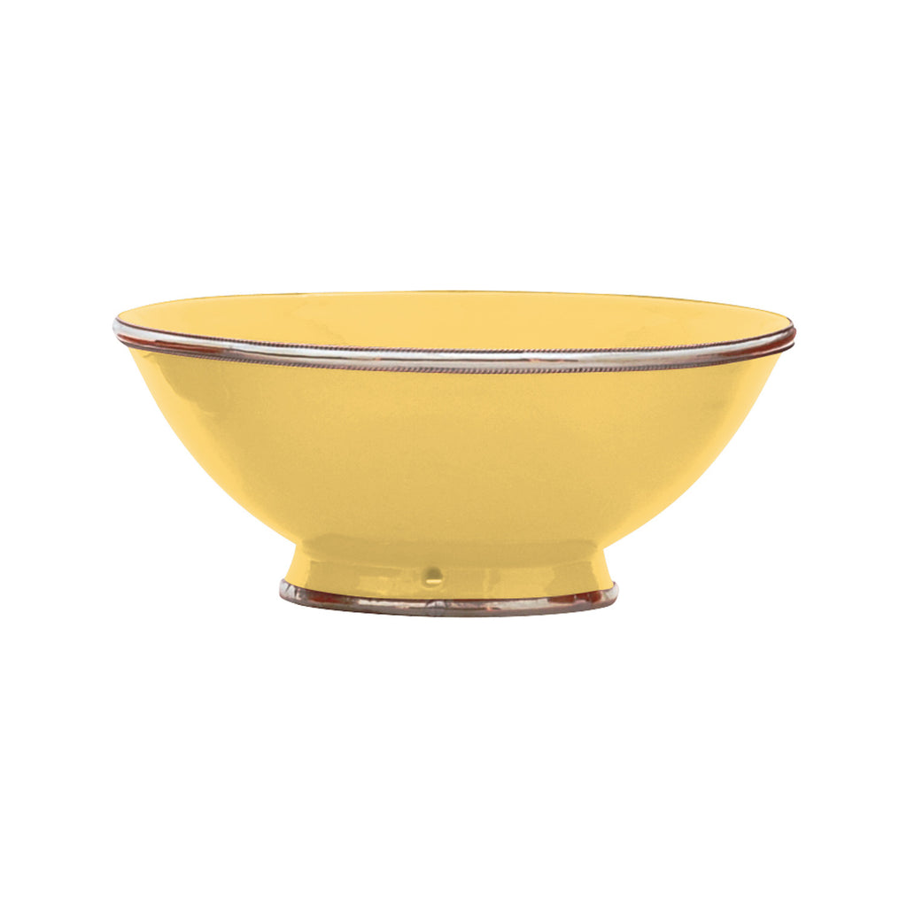 Ceramic Bowl w. Silver Trim, D25 cm, Saffron